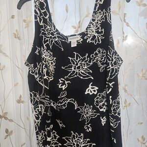 Chico's Monochrome Floral Sleeveless Top